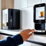 AI-Powered Morning Routine**

"A bright, modern kitchen. A person, fully clothed in comfortable attire, smiles as they reach for a cup of coffee being dispensed by a sleek, smart coffee machine. In the background, a smartphone displays a traffic update. Safe for work, appropriate content, family-friendly, perfect anatomy, natural pose, well-formed hands, proper finger count, high quality."

**