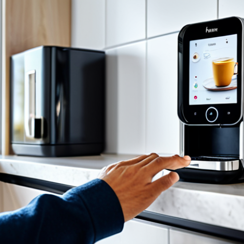 AI-Powered Morning Routine**

"A bright, modern kitchen. A person, fully clothed in comfortable attire, smiles as they reach for a cup of coffee being dispensed by a sleek, smart coffee machine. In the background, a smartphone displays a traffic update. Safe for work, appropriate content, family-friendly, perfect anatomy, natural pose, well-formed hands, proper finger count, high quality."

**