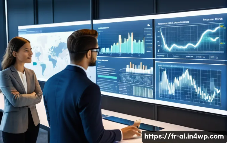 AI와 협업 시 발생할 수 있는 장애물 - A modern office setting with a diverse team of professionals collaborating around a large digital to...