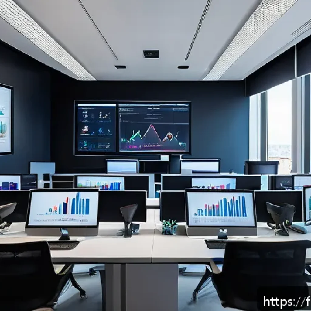 AI 툴을 이용한 효율성 분석 - A modern French office environment showcasing a team of diverse professionals collaboratively analyz...