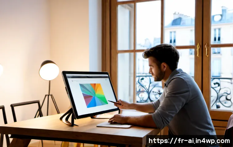 인간 AI 협업의 성공 사례 연구 - Photorealistic modern French design studio in Paris, a diverse French creative team collaboratively ...
